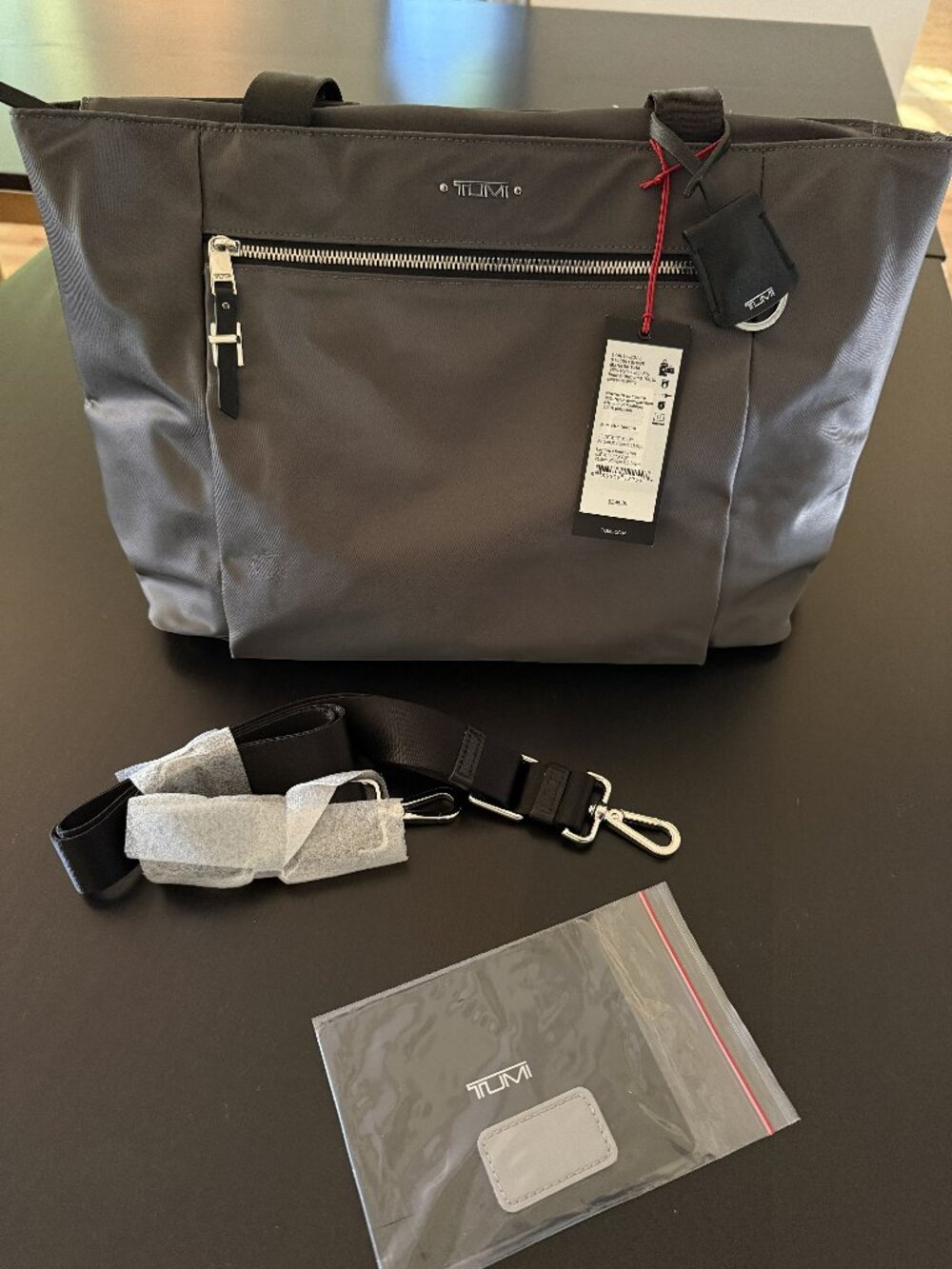 NWT Tumi Voyager Marietta Tote, Gunmetal/Black
